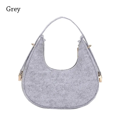 Women's Crocodile Grain Underarm Bags Felt Fashion Shoulder Bag Cute Simple Handbags Female Purses